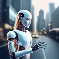 draw a beautiful photo to advertise artificial intelligence
